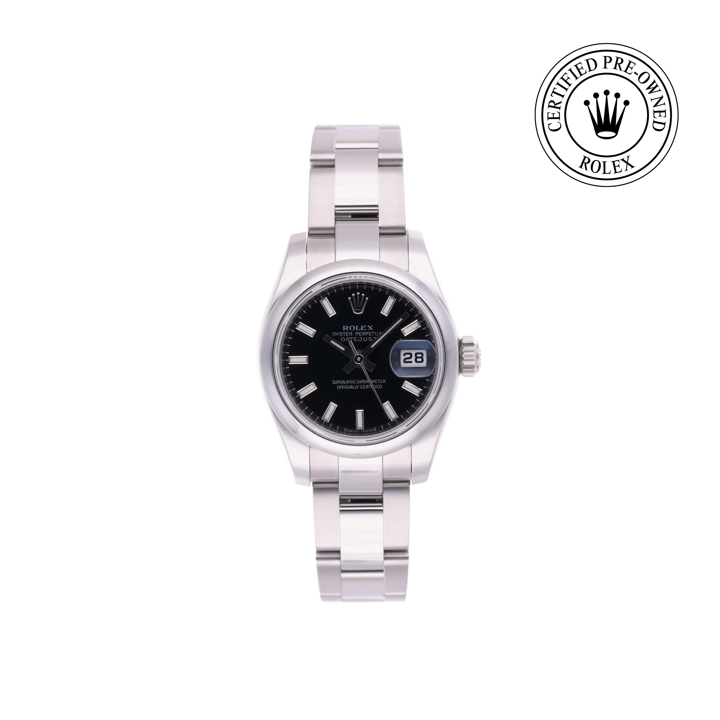 Rolex Certified Pre-owned Lady Datejust M179160-0023 front on white background