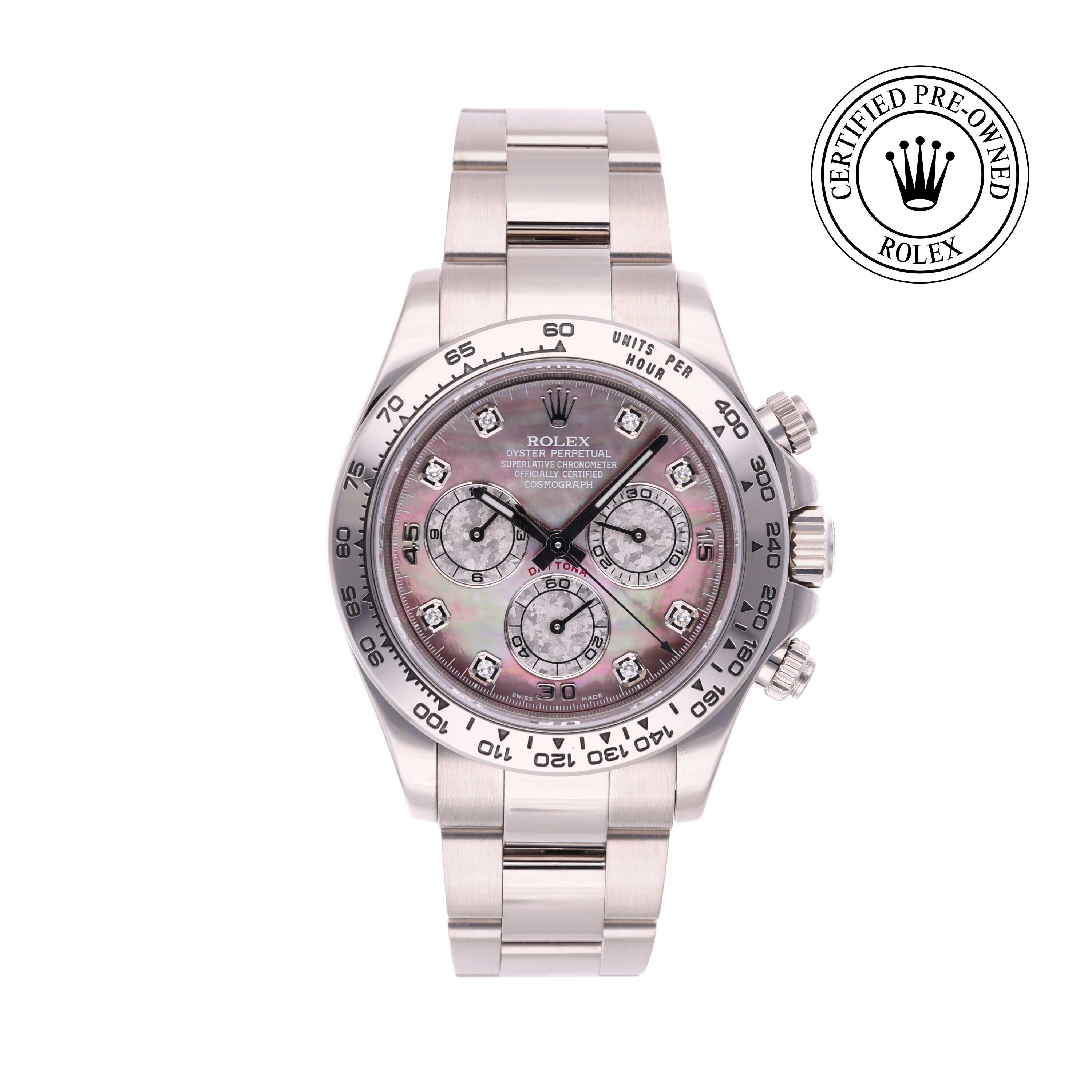 Rolex Certified Pre-owned Daytona M116509-0036 front on white background