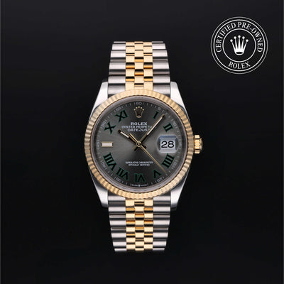 Rolex Certified Pre-owned Datejust M126233-0035 front on black background