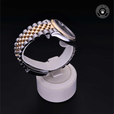 Rolex Certified Pre-owned Datejust M126233-0035 front on black background