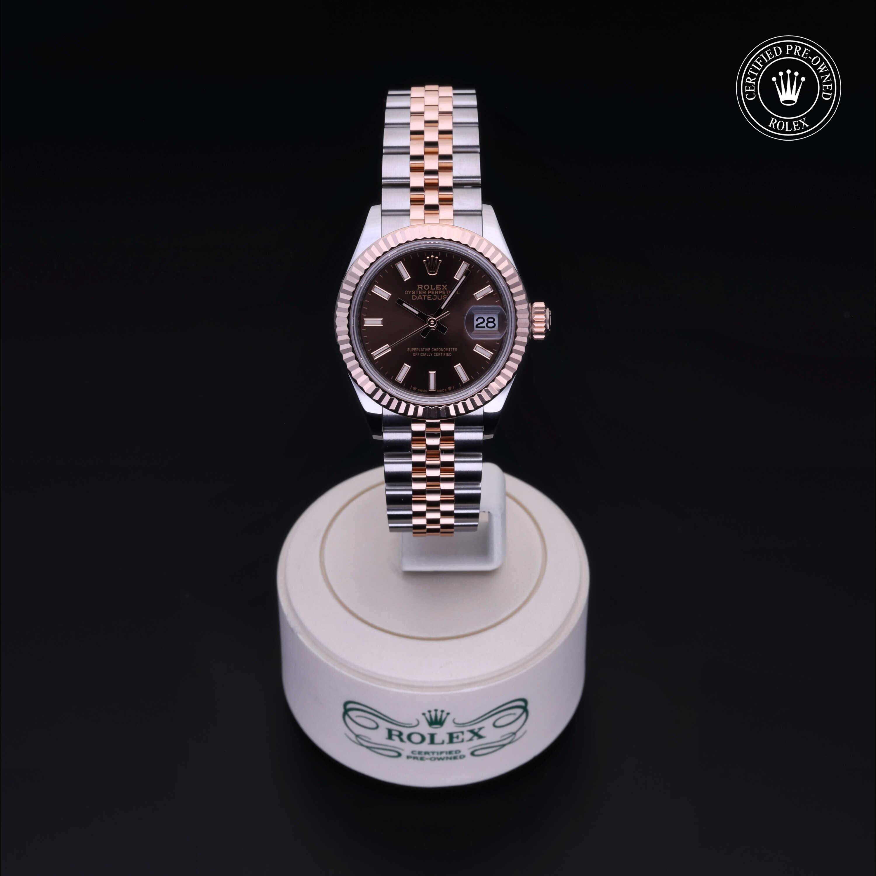 Rolex Certified Pre-owned Lady Datejust M279171-0017 front on black background