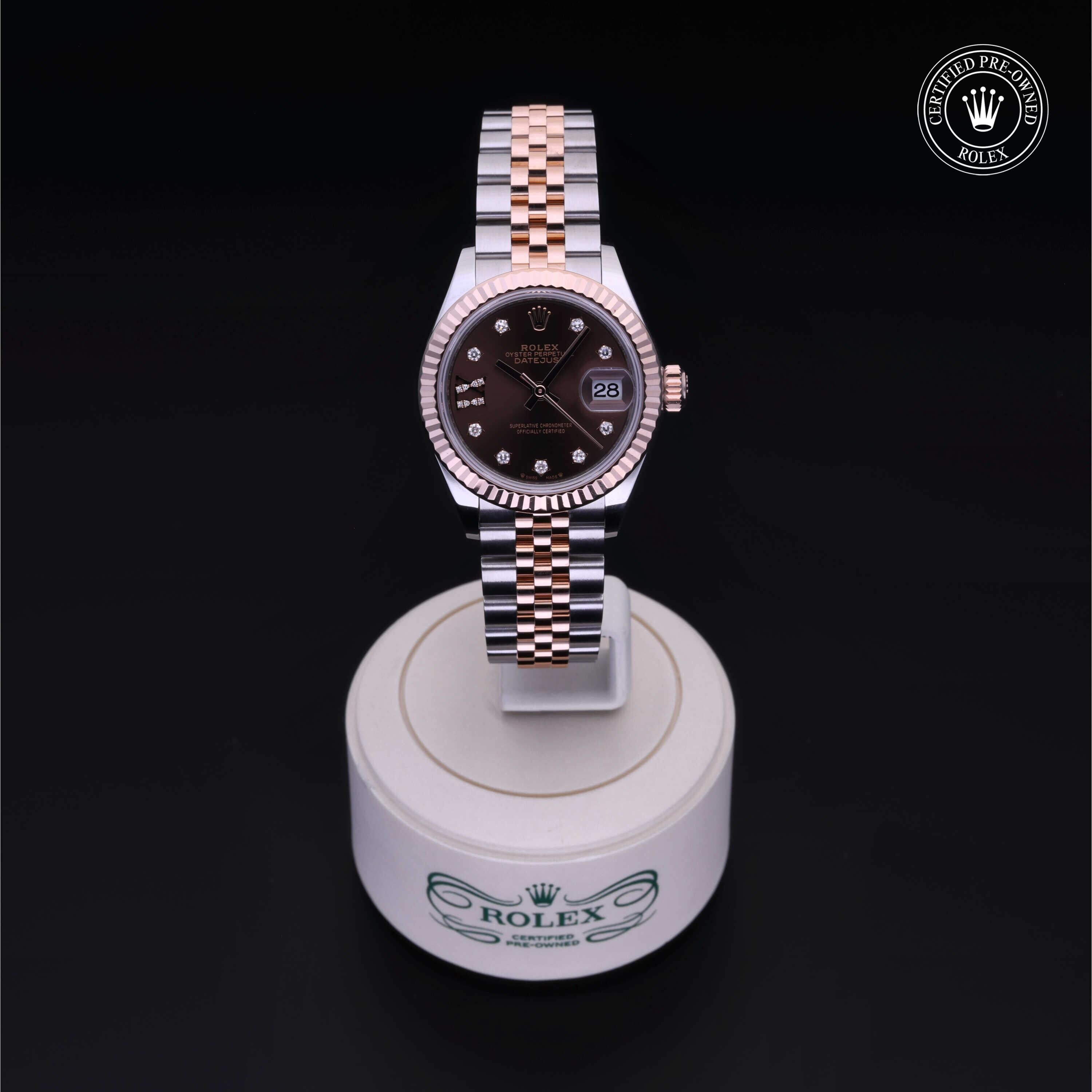 Rolex Certified Pre-owned Lady Datejust M279171-0003 front on black background