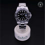 Rolex Certified Pre-owned GMT M116710LN-0001 front on black background