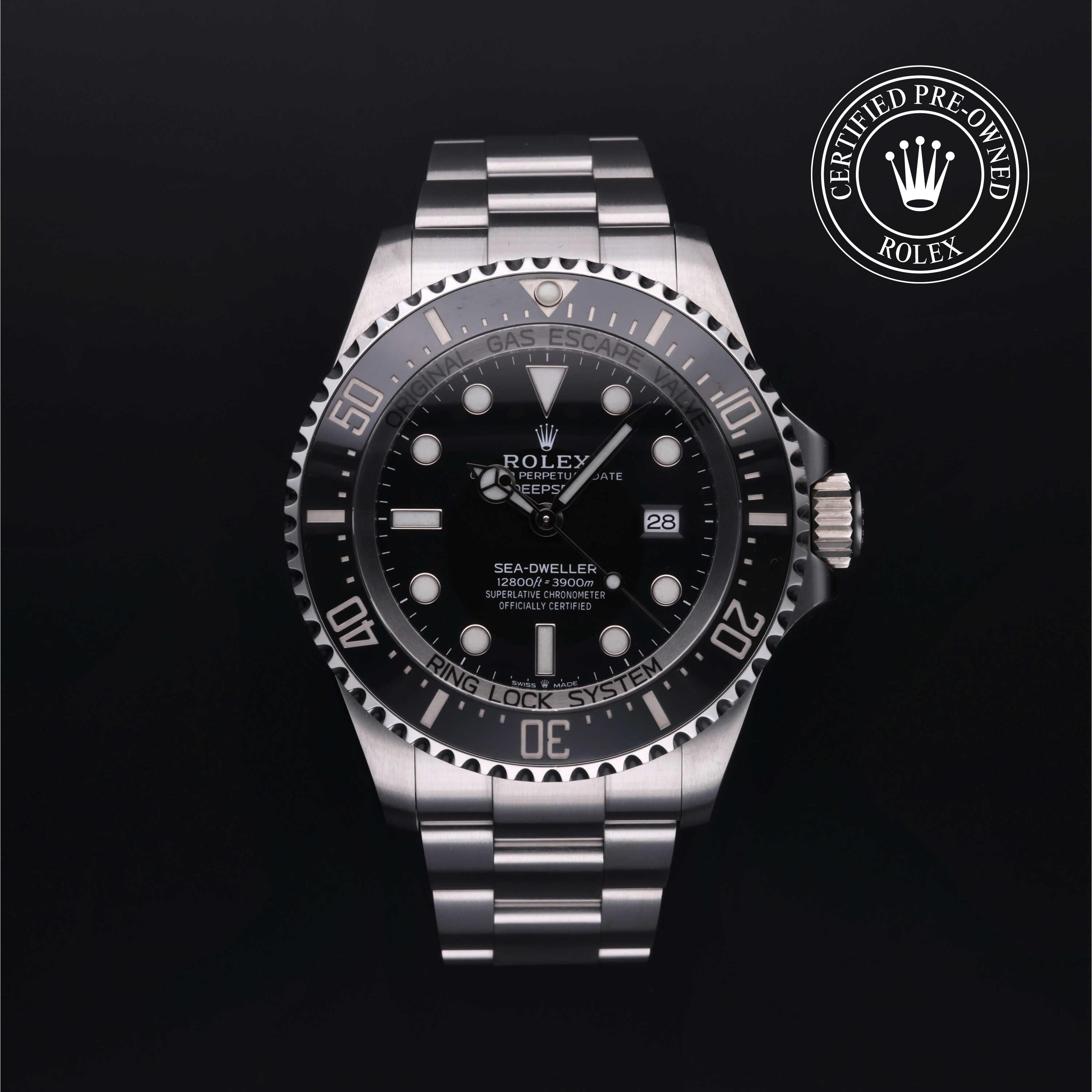 Rolex Certified Pre-owned Sea-Dweller M126660-0001 front on black background