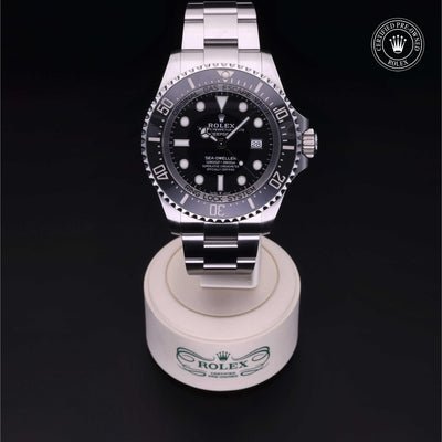 Rolex Certified Pre-owned Sea-Dweller M126660-0001 front on black background
