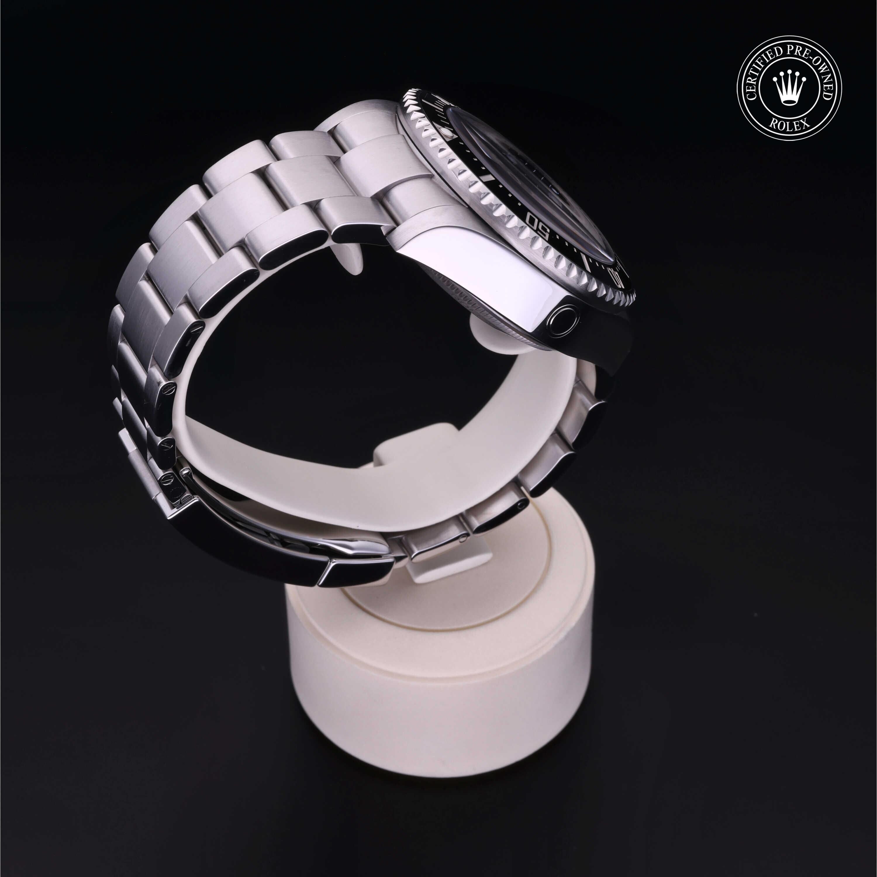 Rolex Certified Pre-owned Sea-Dweller M126660-0001 front on black background