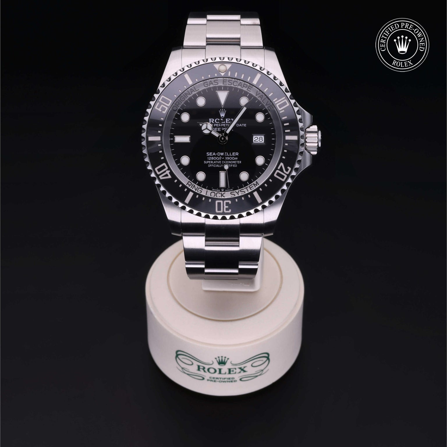 Rolex Certified Pre-owned Sea-Dweller M126660-0001 front on black background