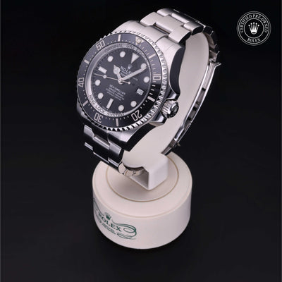 Rolex Certified Pre-owned Sea-Dweller M126660-0001 front on black background