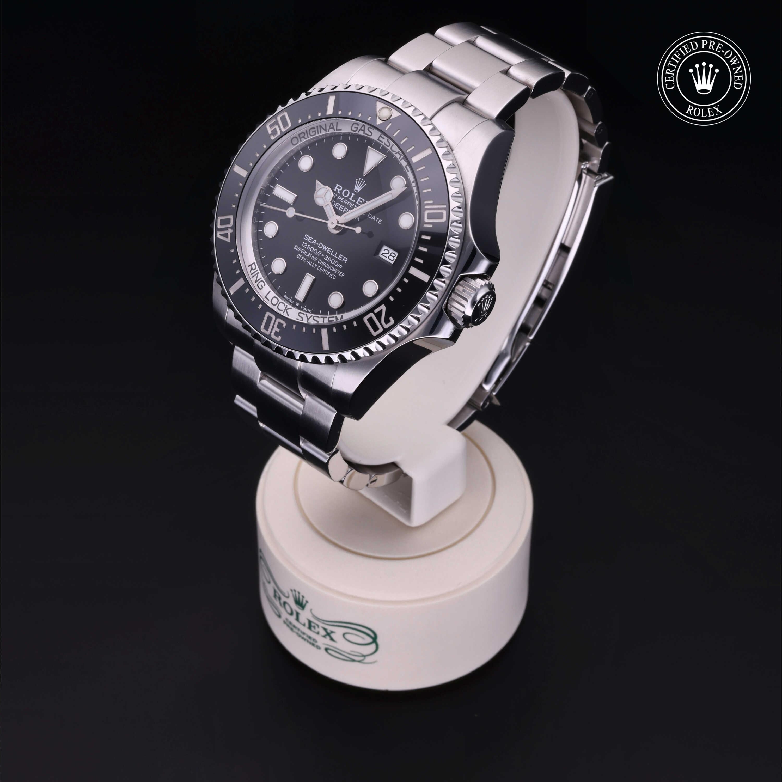 Rolex Certified Pre-owned Sea-Dweller M126660-0001 front on black background