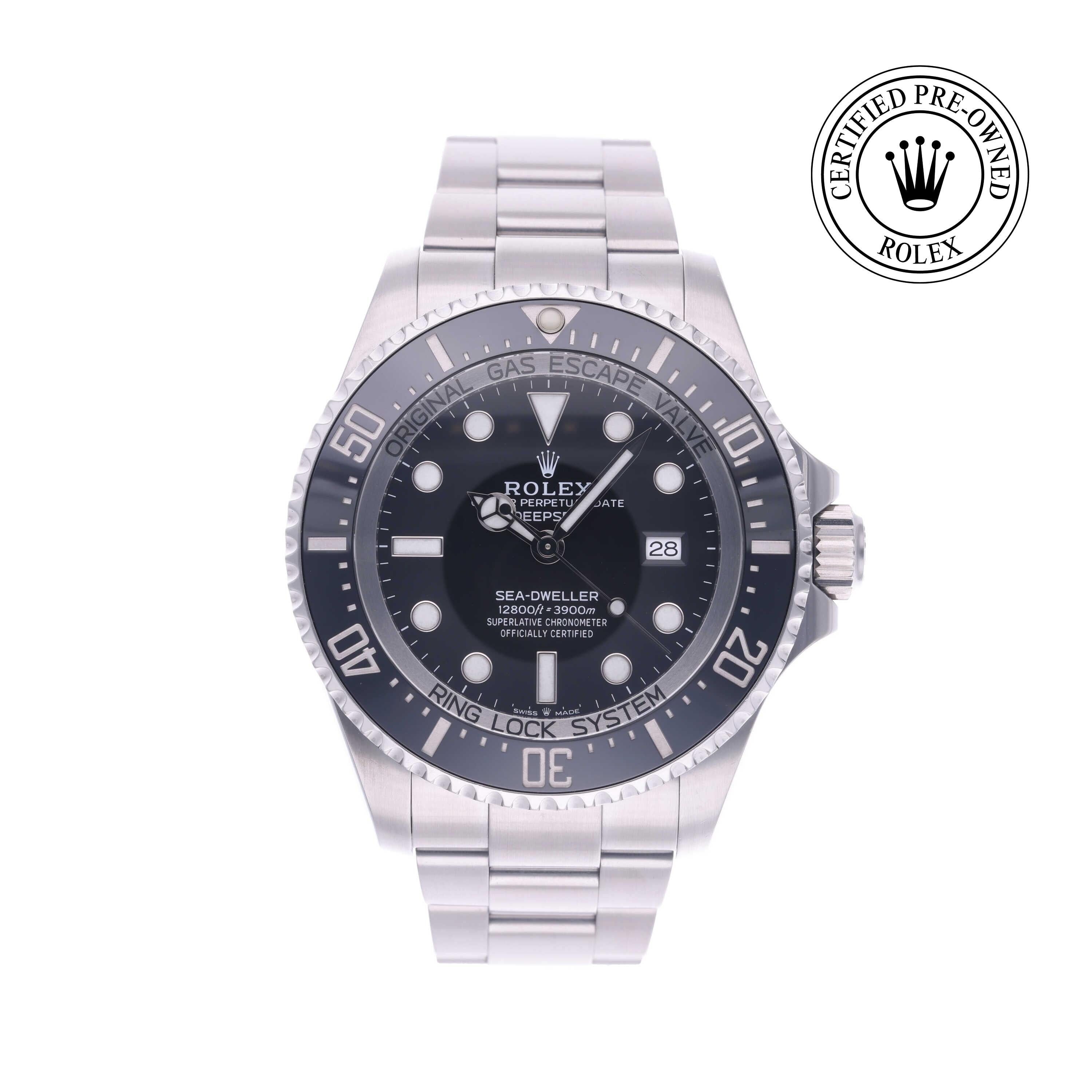 Rolex Certified Pre-owned Sea-Dweller M126660-0001 front on white background