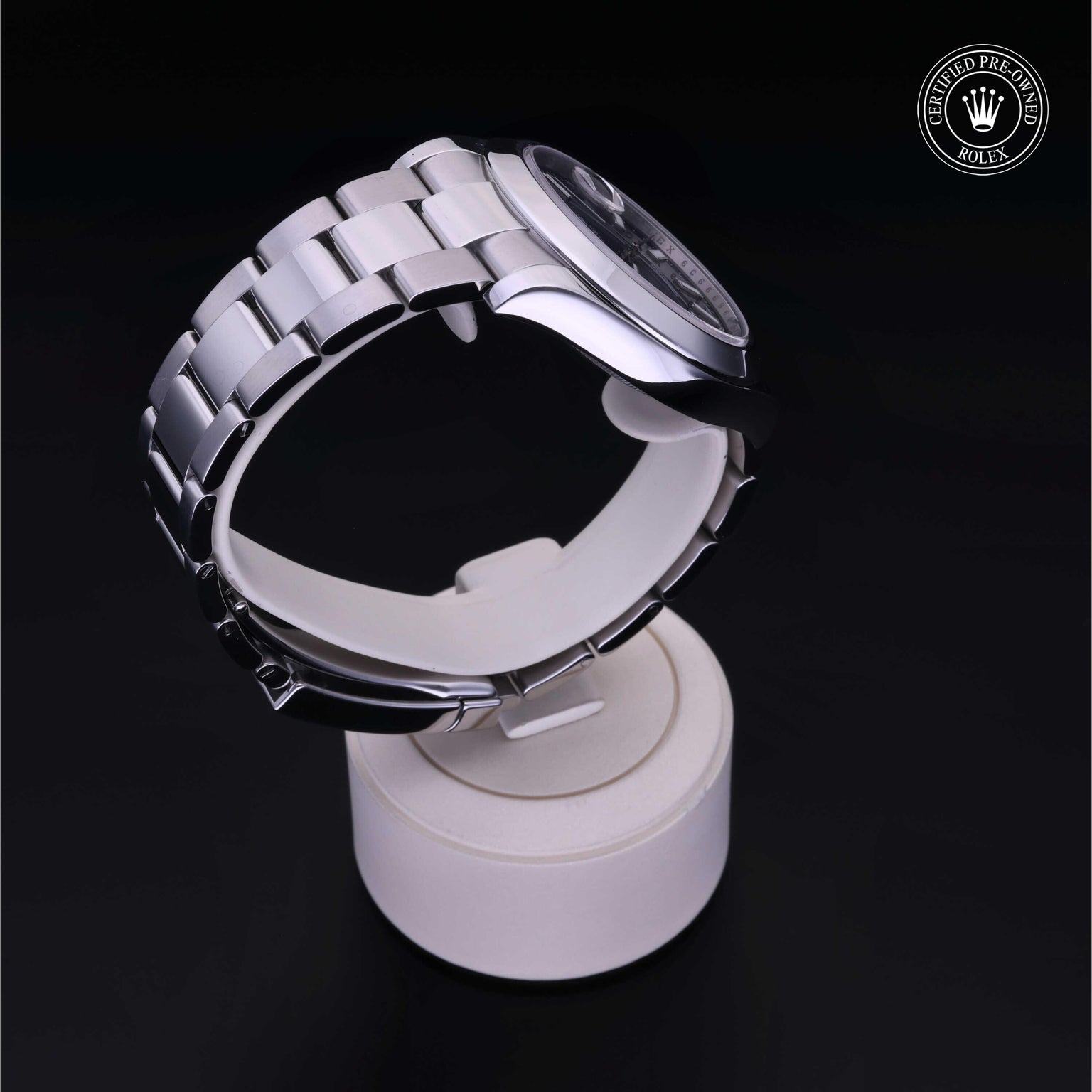 Rolex Certified Pre-owned Datejust M116300-0005 front on black background