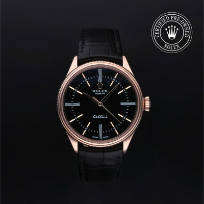 Rolex Certified Pre-owned Cellini M50505-0009 front on black background