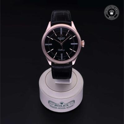 Rolex Certified Pre-owned Cellini M50505-0009 front on black background