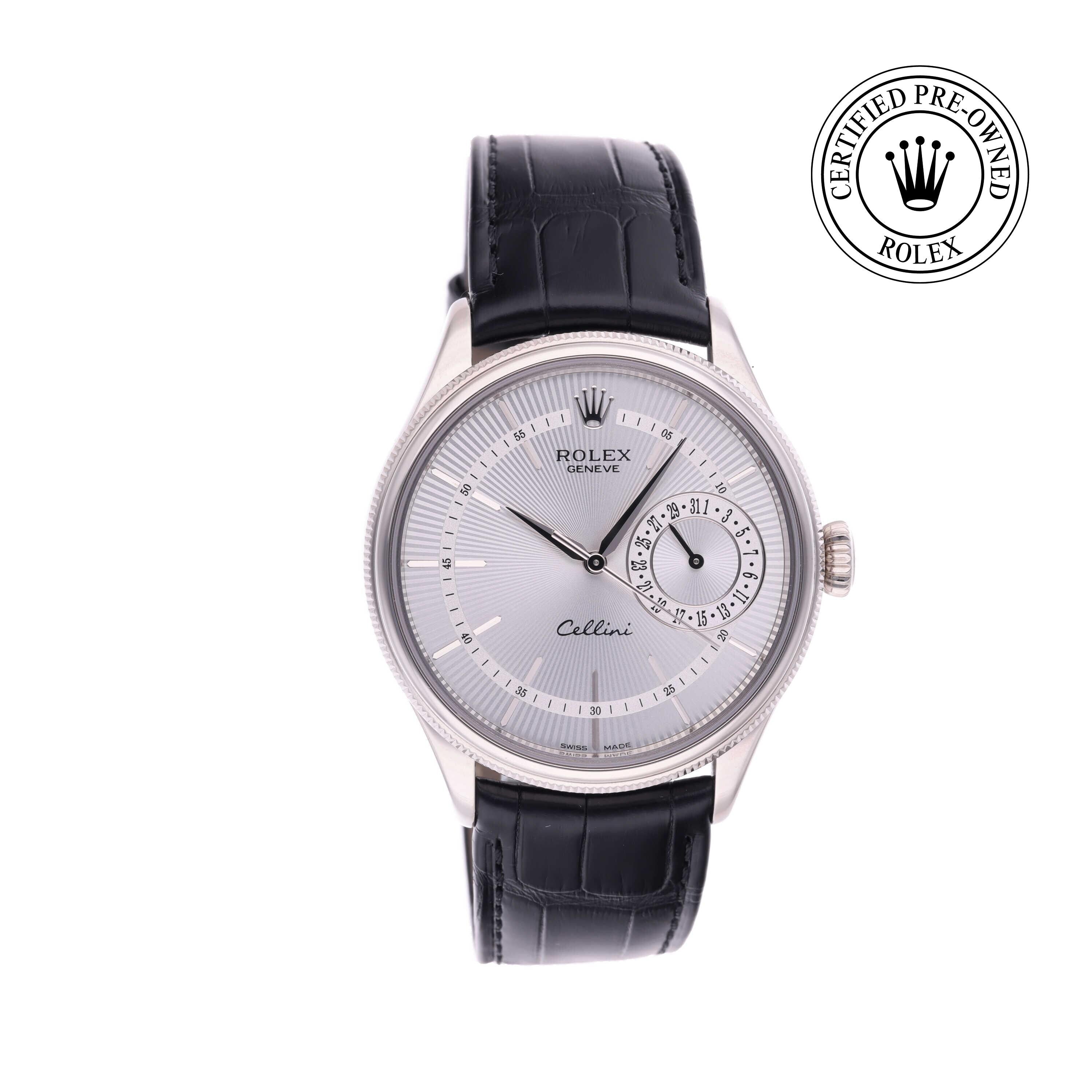 Rolex Certified Pre-owned Cellini M50519-0004 front on white background