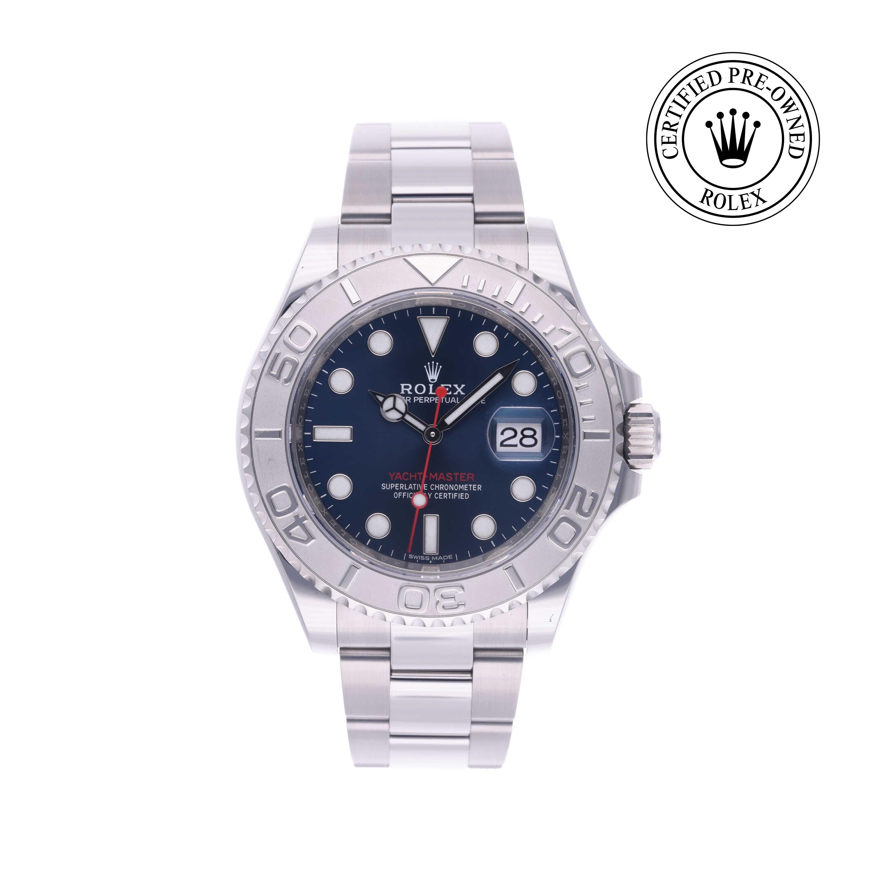 Rolex Certified Pre-owned Yacht-Master M116622-0001 front on white background