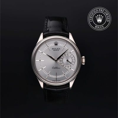 Rolex Certified Pre-owned Cellini M50519-0004 front on black background