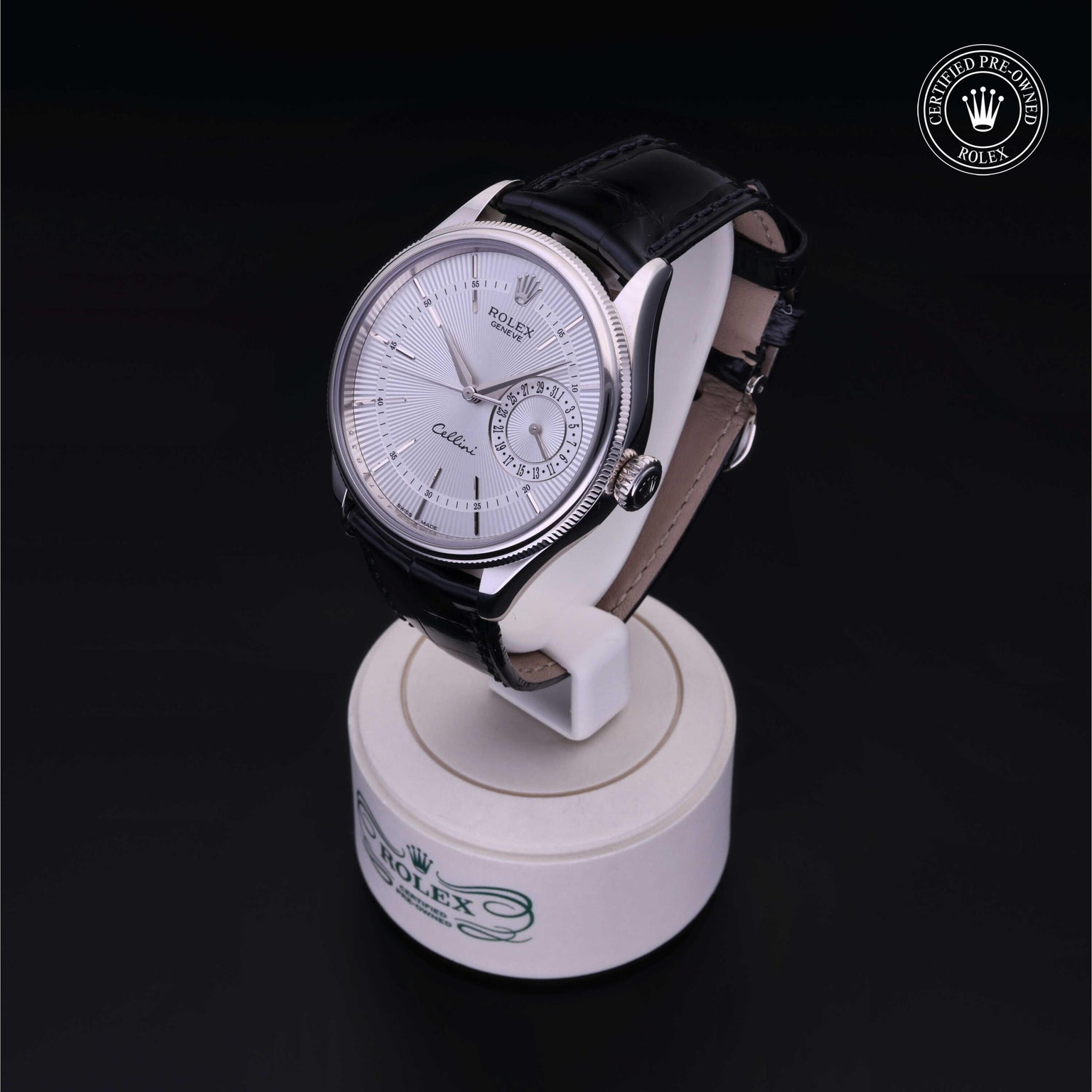 Rolex Certified Pre-owned Cellini M50519-0004 front on black background