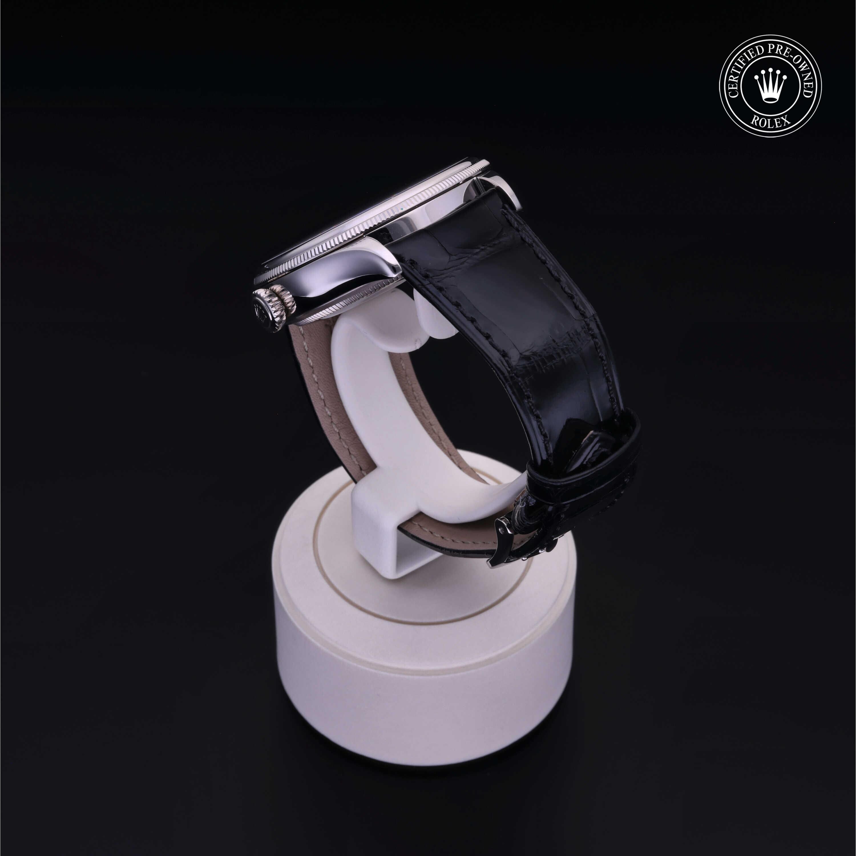 Rolex Certified Pre-owned Cellini M50519-0004 front on black background