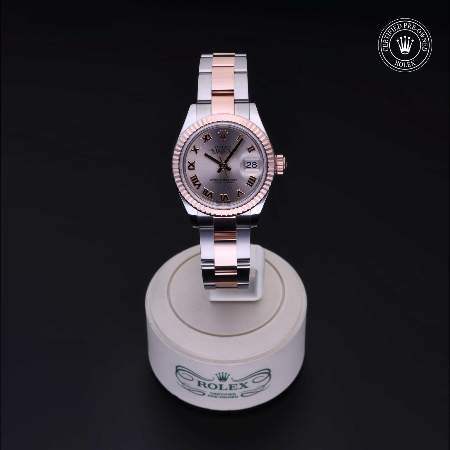 Rolex Certified Pre-owned Lady Datejust M279171-0005 front on black background