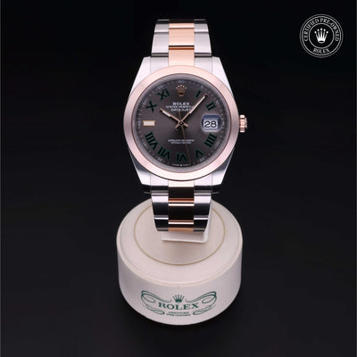 Rolex Certified Pre-owned Datejust M126301-0015 front on black background
