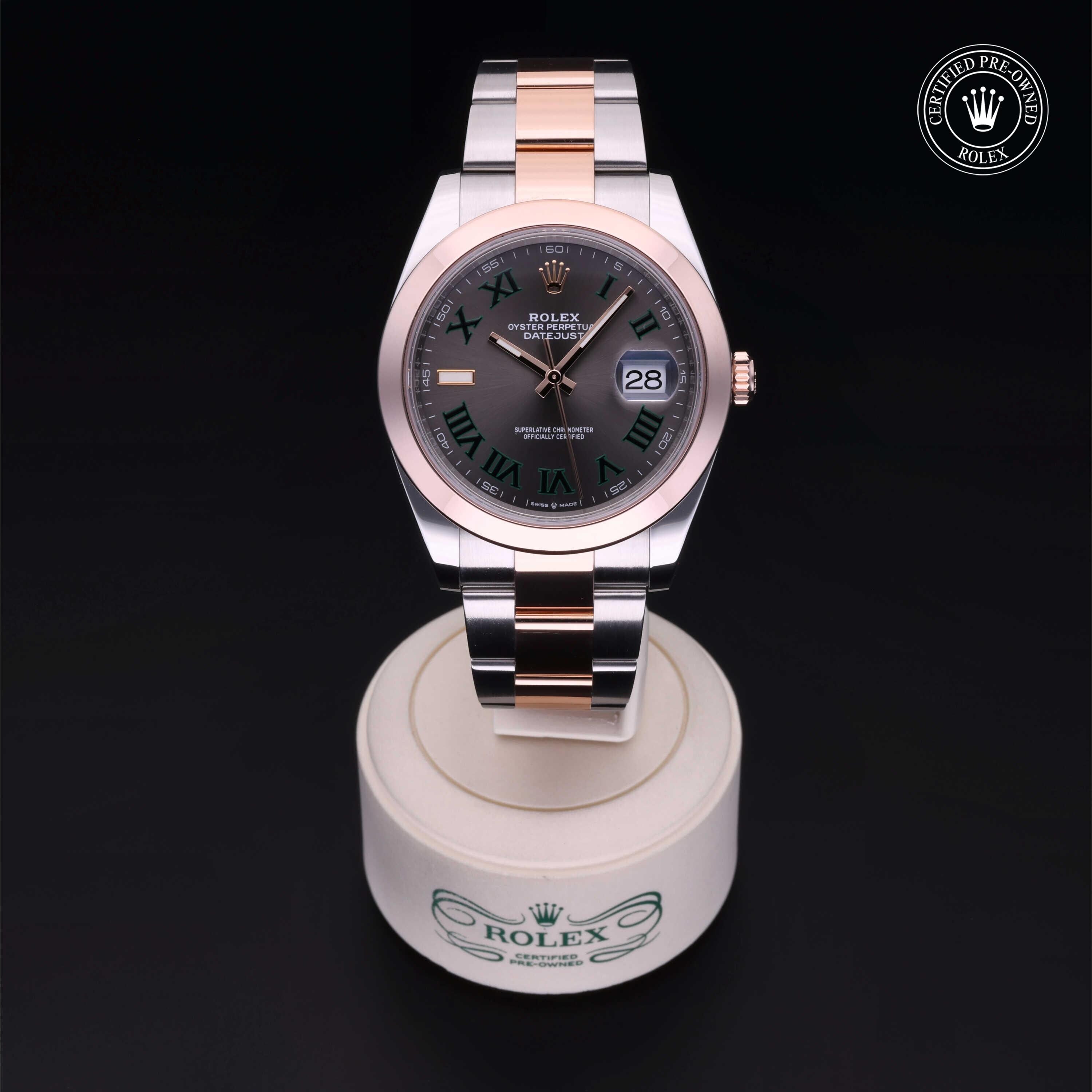 Rolex Certified Pre-owned Datejust M126301-0015 front on black background