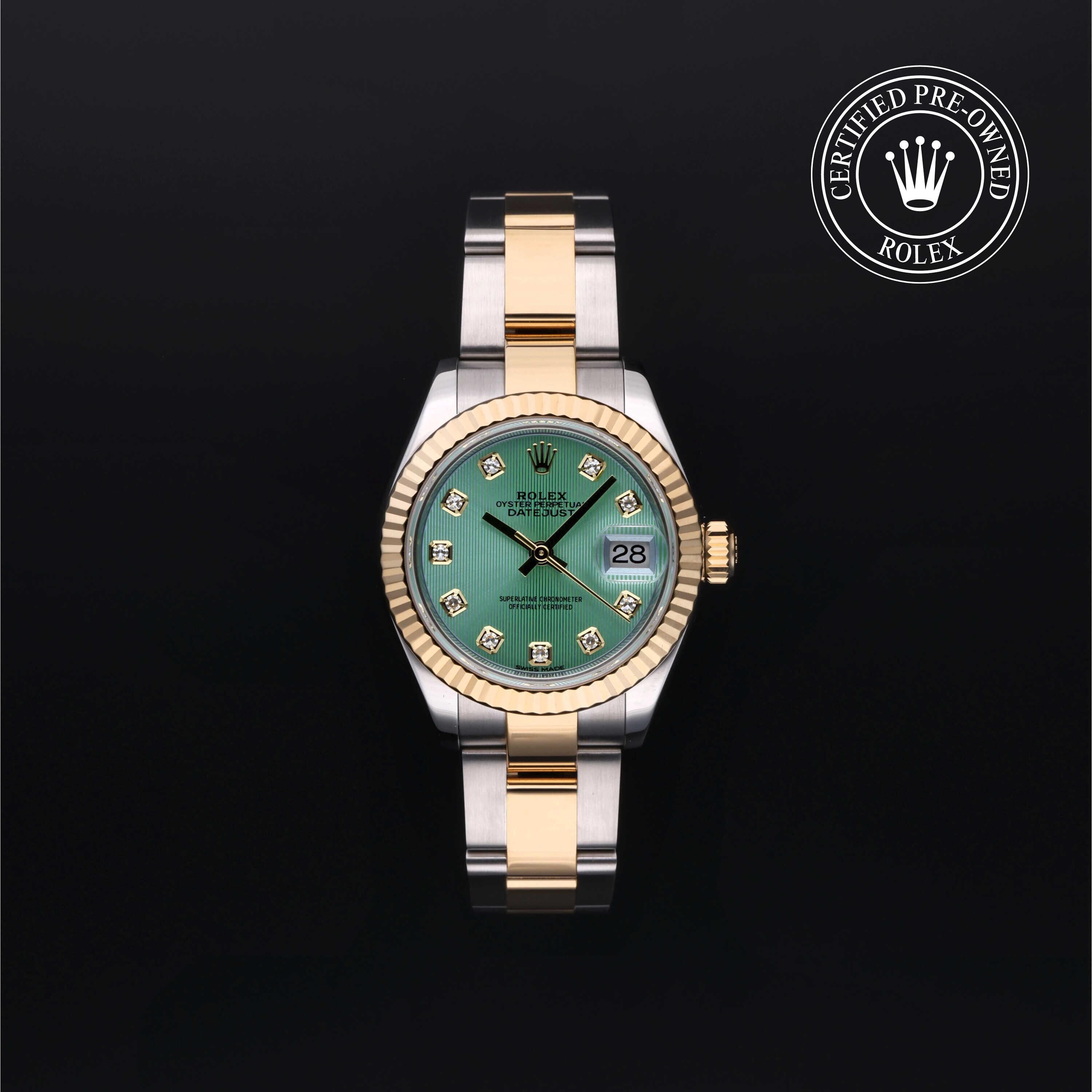 Rolex Certified Pre-owned Lady Datejust M279173-0016 front on black background