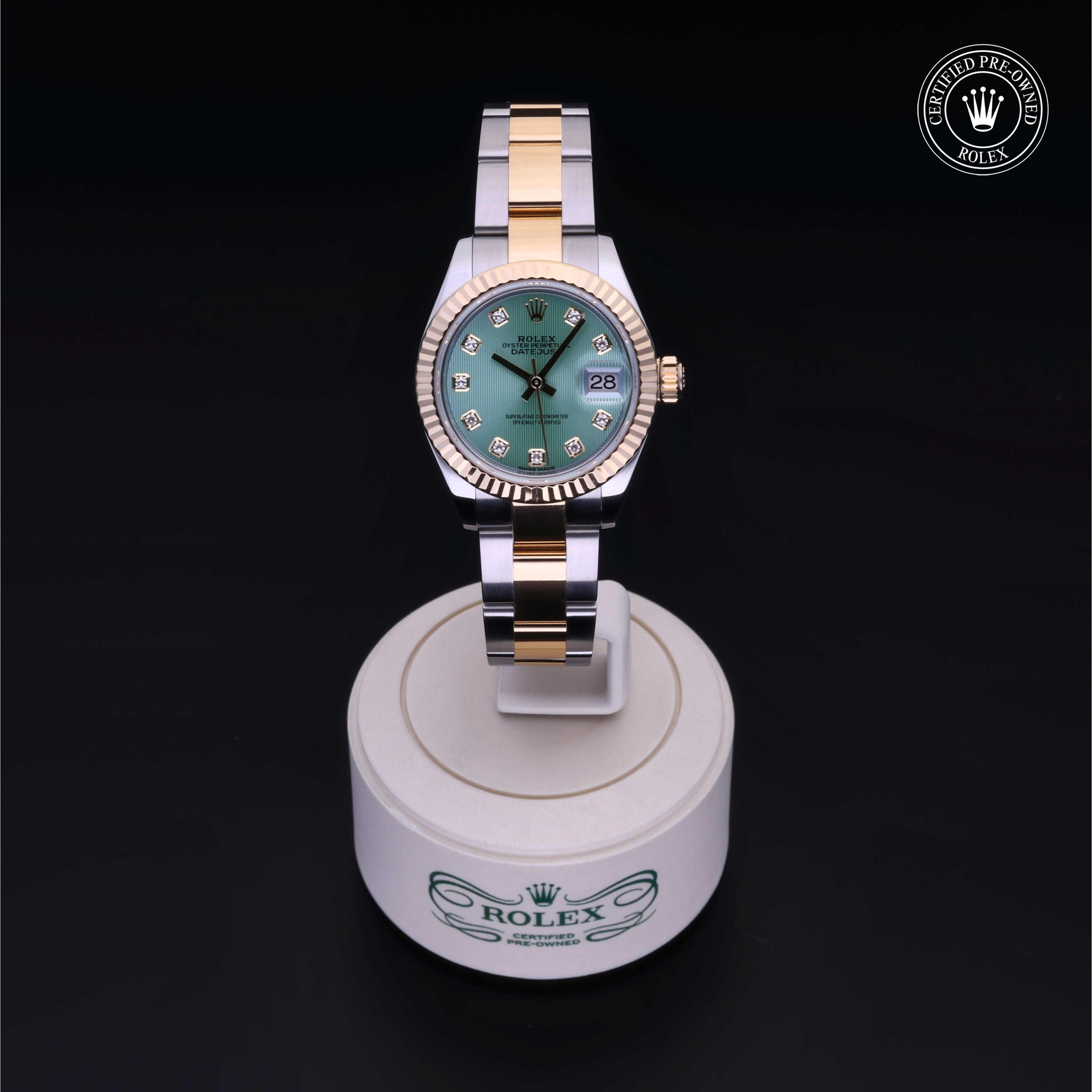 Rolex Certified Pre-owned Lady Datejust M279173-0016 front on black background