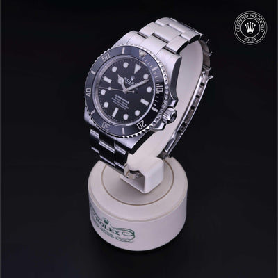 Rolex Certified Pre-owned Submariner M124060-0001 front on black background
