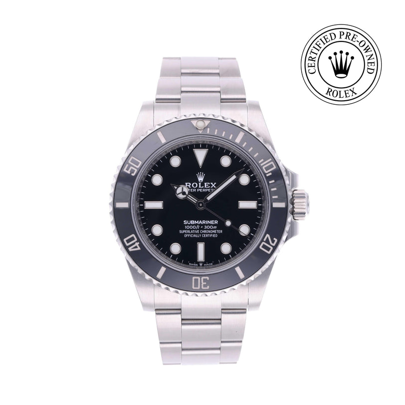 Rolex Certified Pre-owned Submariner M124060-0001 front on white background