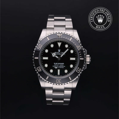 Rolex Certified Pre-owned Submariner M124060-0001 front on black background