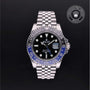 Rolex Certified Pre-owned GMT M126710BLNR-0002 front on black background