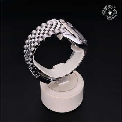Rolex Certified Pre-owned Datejust M126334-0002 front on black background