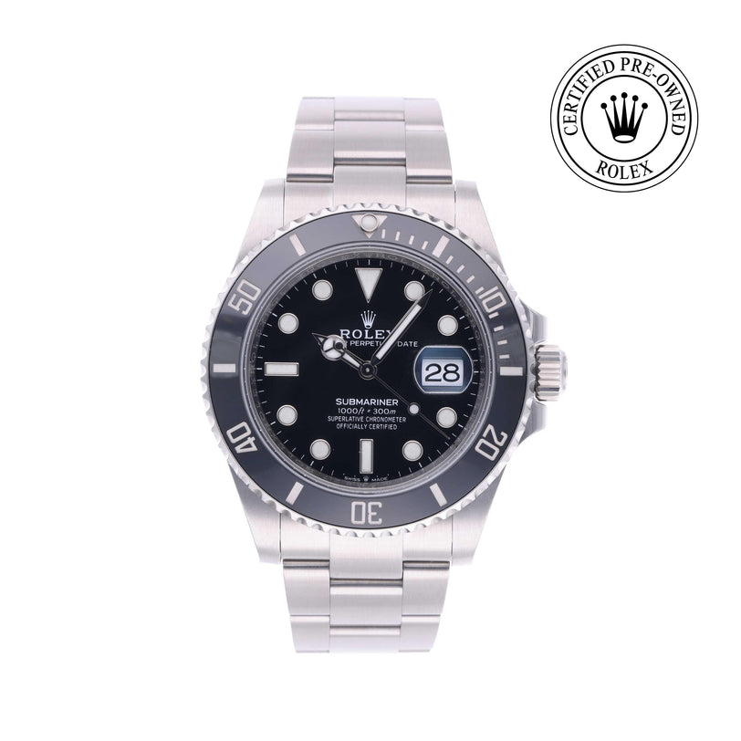 Rolex Certified Pre-owned Submariner M126610LN-0001 front on white background