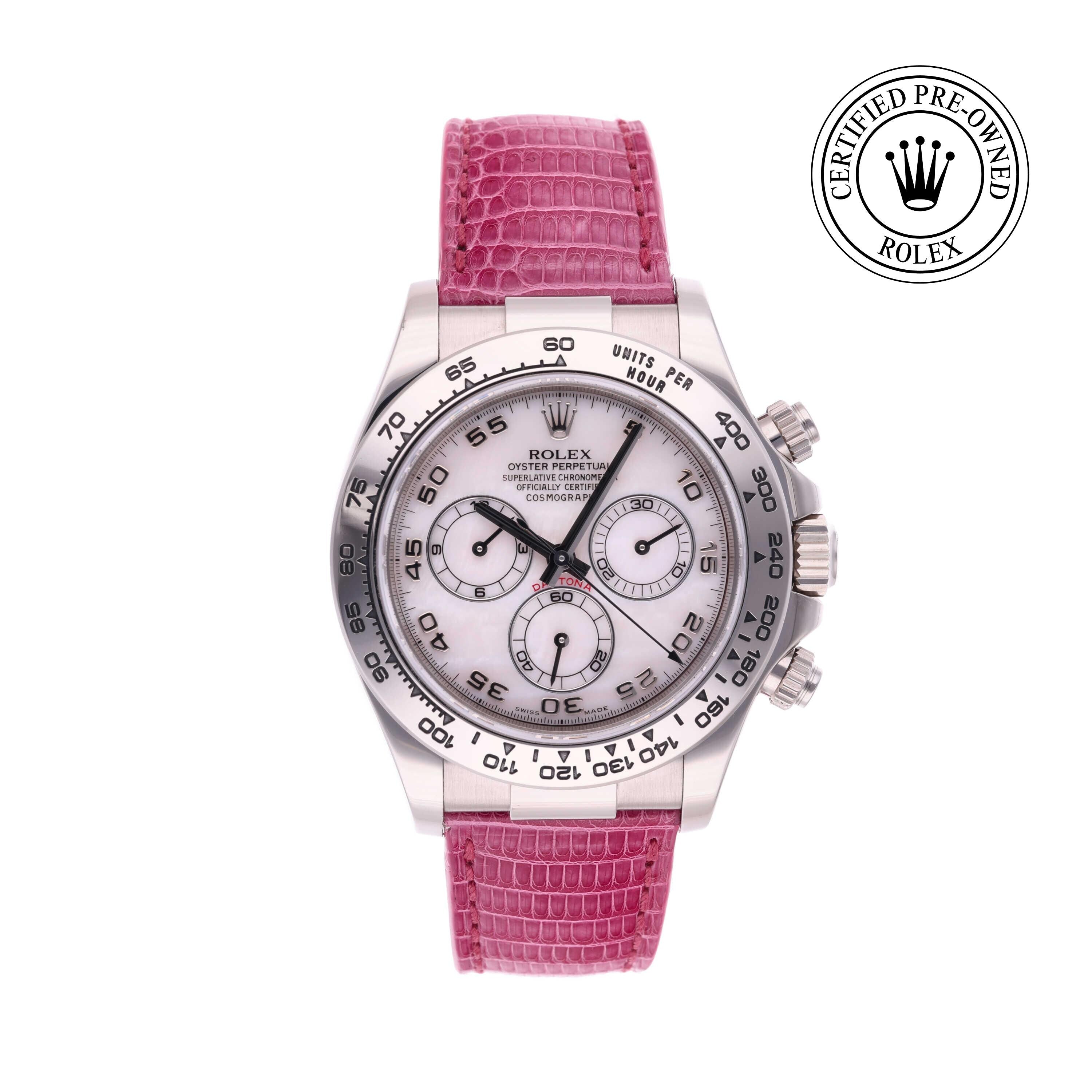 Rolex Certified Pre-owned Daytona M116519-0021 front on white background