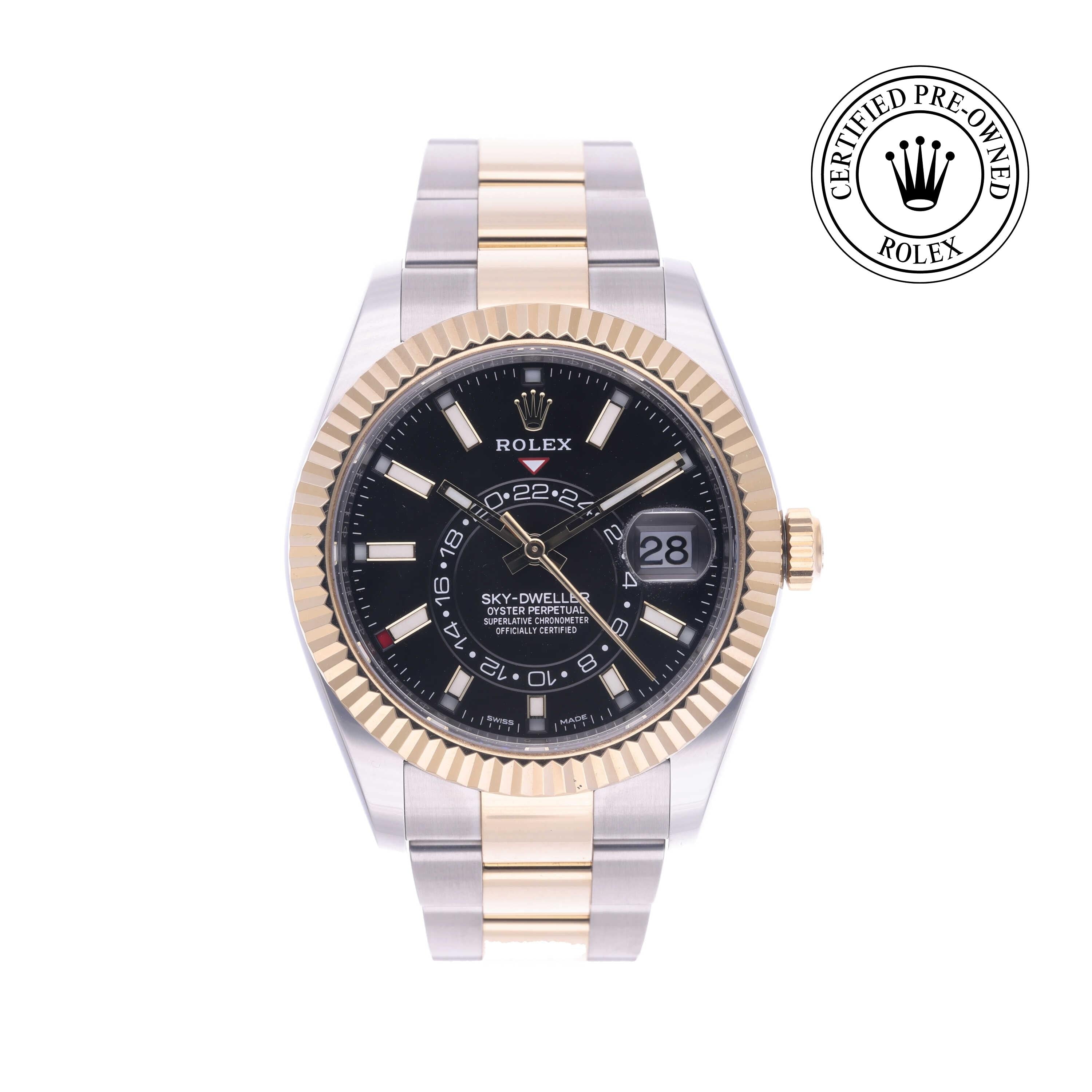 Rolex Certified Pre-owned Sky-Dweller M326933-0002 front on white background