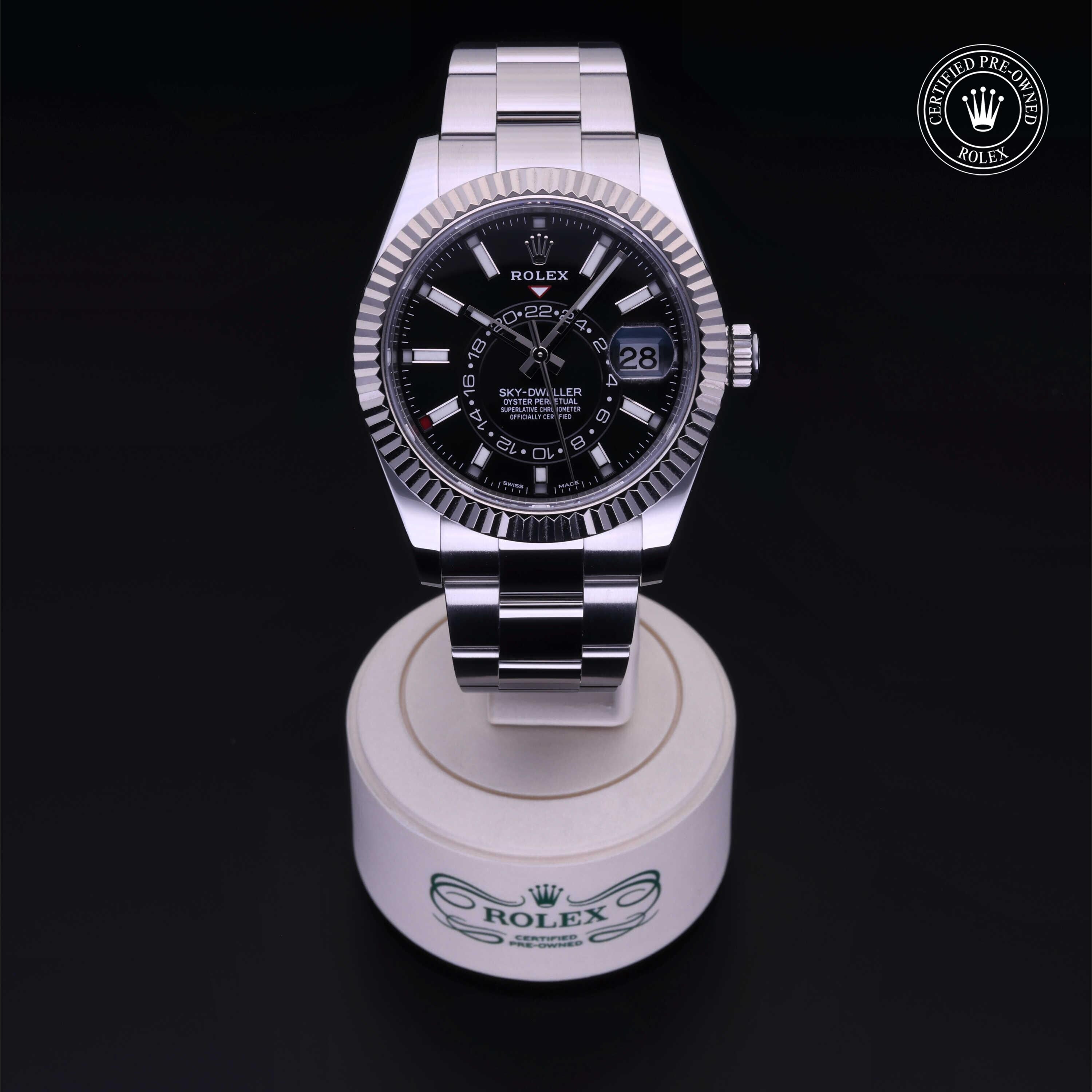 Rolex Certified Pre-owned Sky-Dweller M326934-0005 front on black background