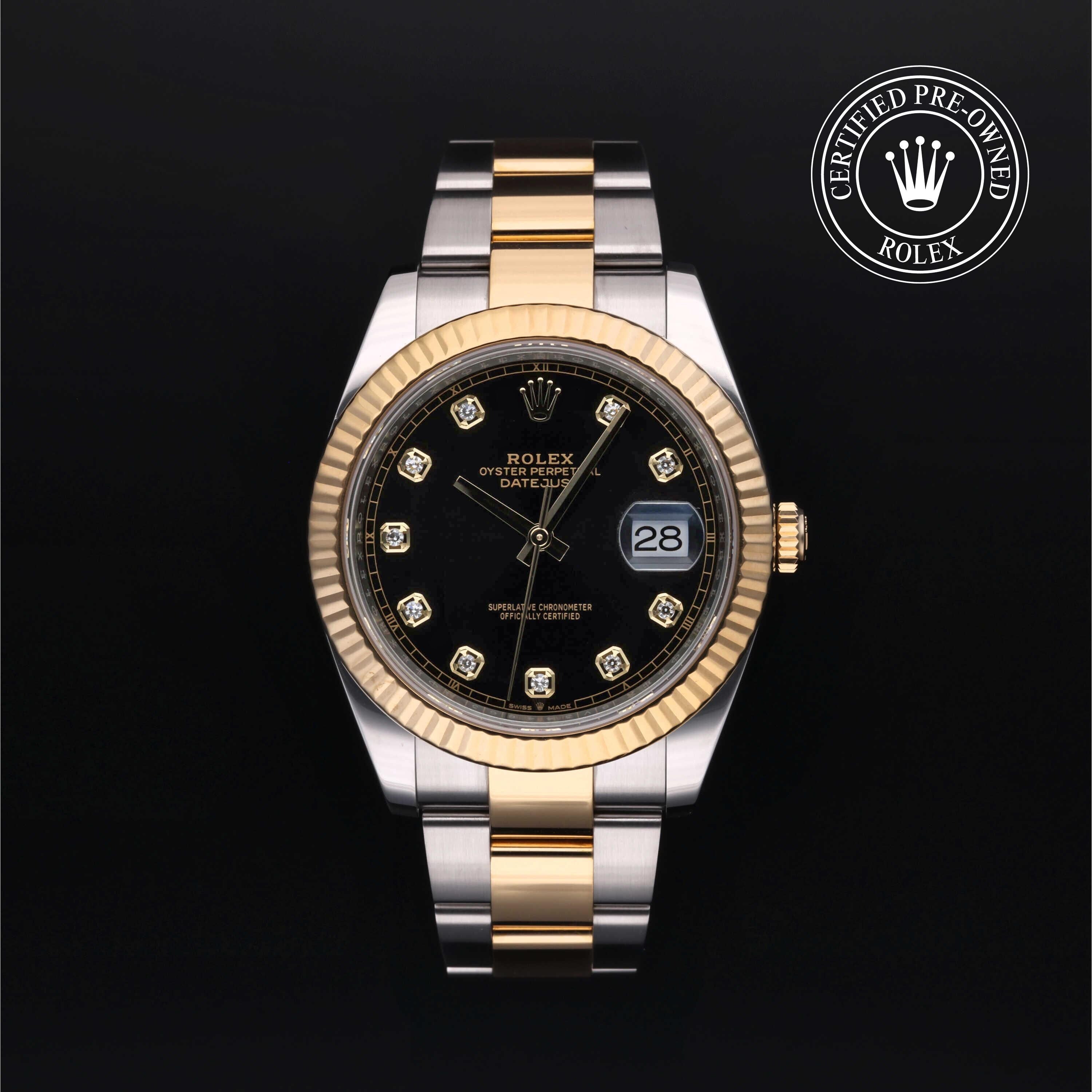 Rolex Certified Pre-owned Datejust M126333-0005 front on black background