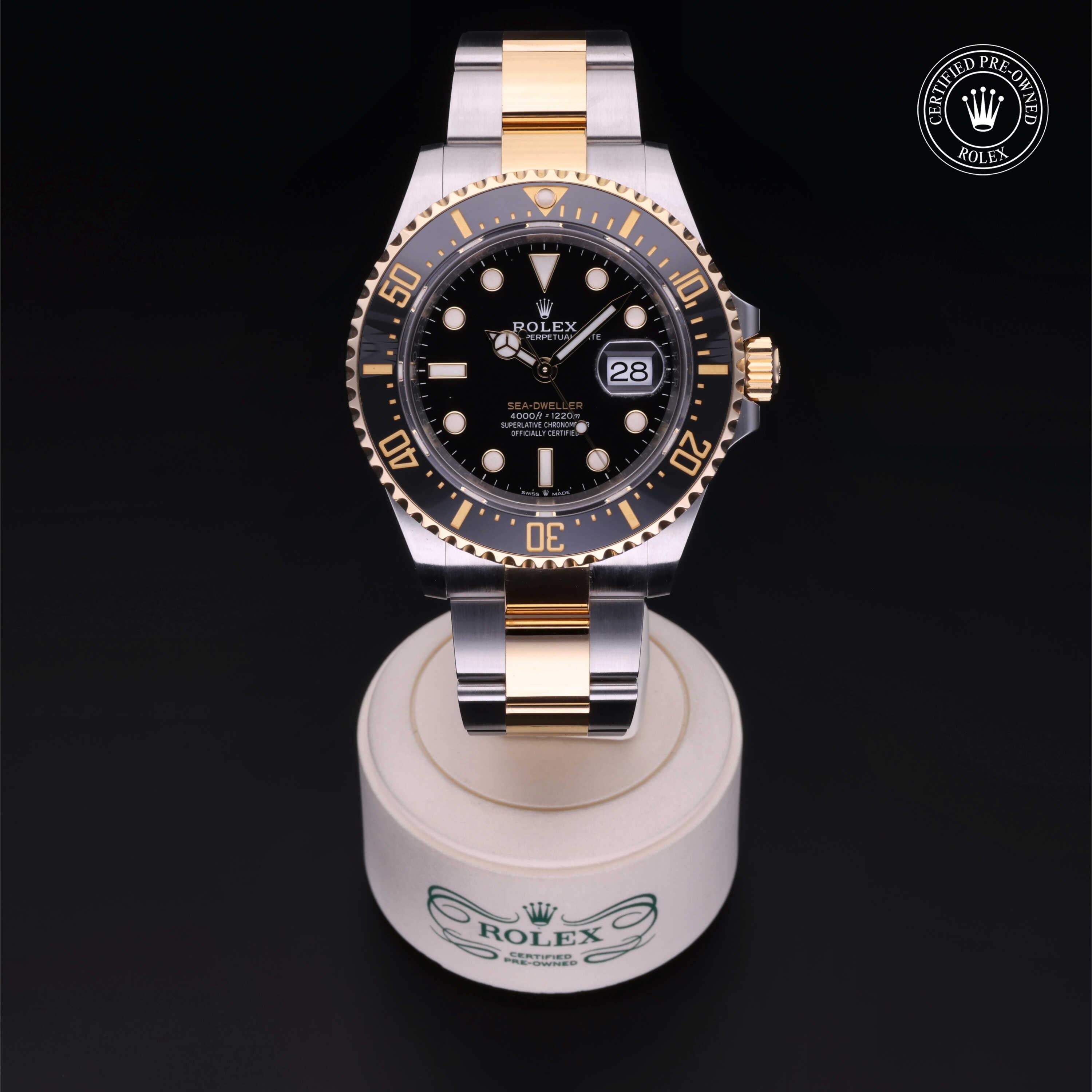 Rolex Certified Pre-owned Sea-Dweller M126603-0001 front on black background