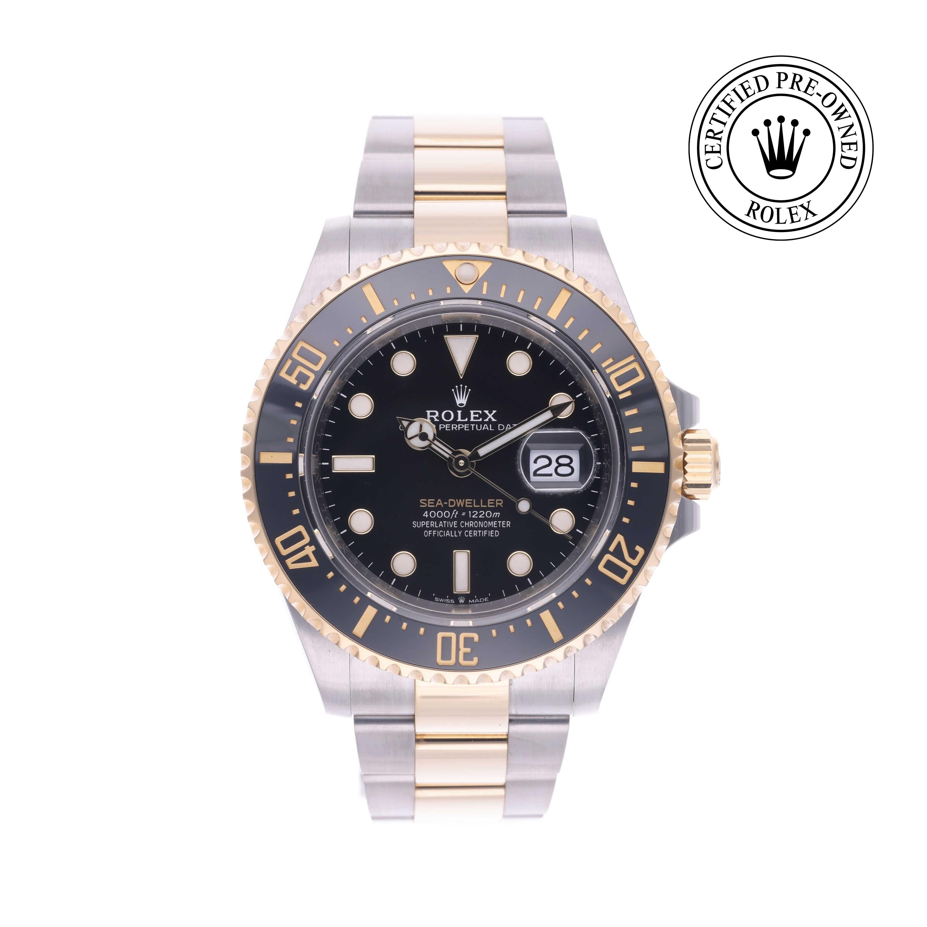 Rolex Certified Pre-owned Sea-Dweller M126603-0001 front on white background