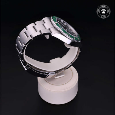 Rolex Certified Pre-owned Submariner Date M126610LV-0002 front on black background