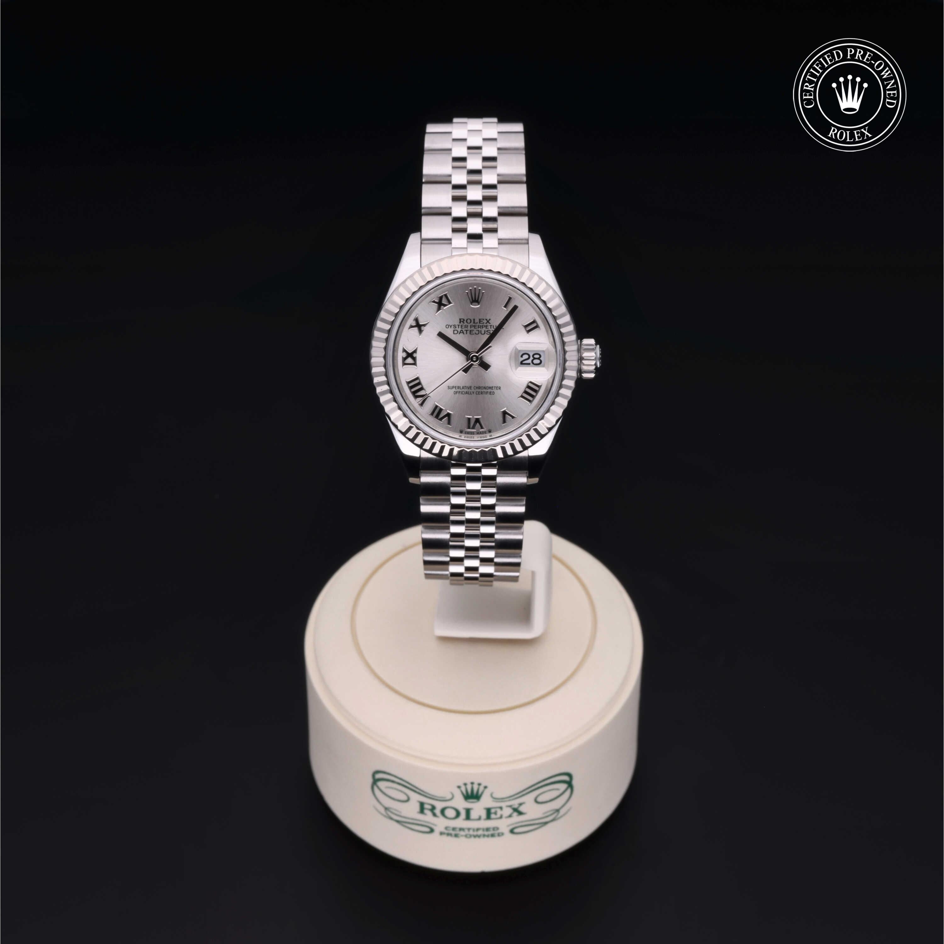 Rolex Certified Pre-owned Lady Datejust M279174-0007 front on black background