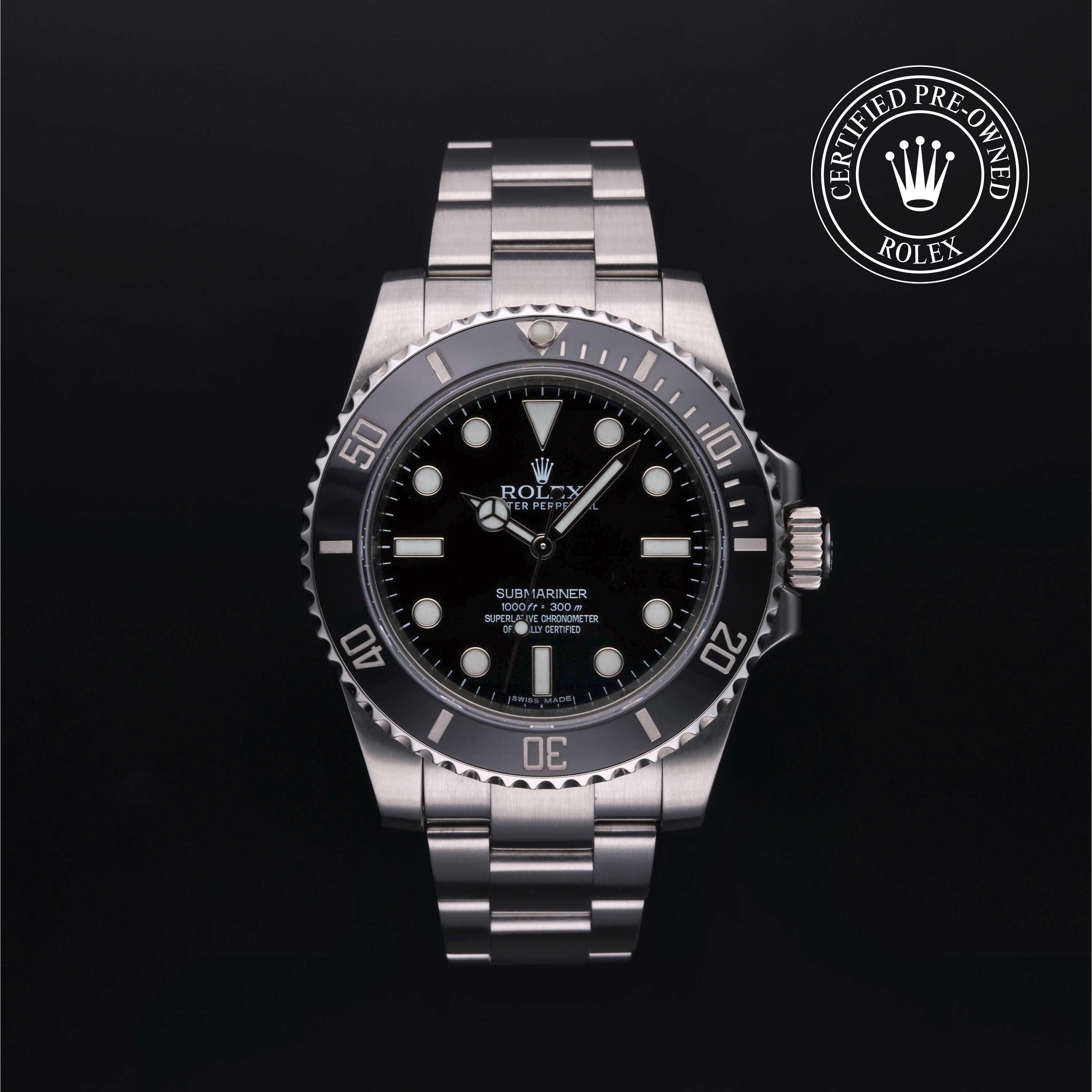 Rolex Certified Pre-owned Submariner M114060-0002 front on black background