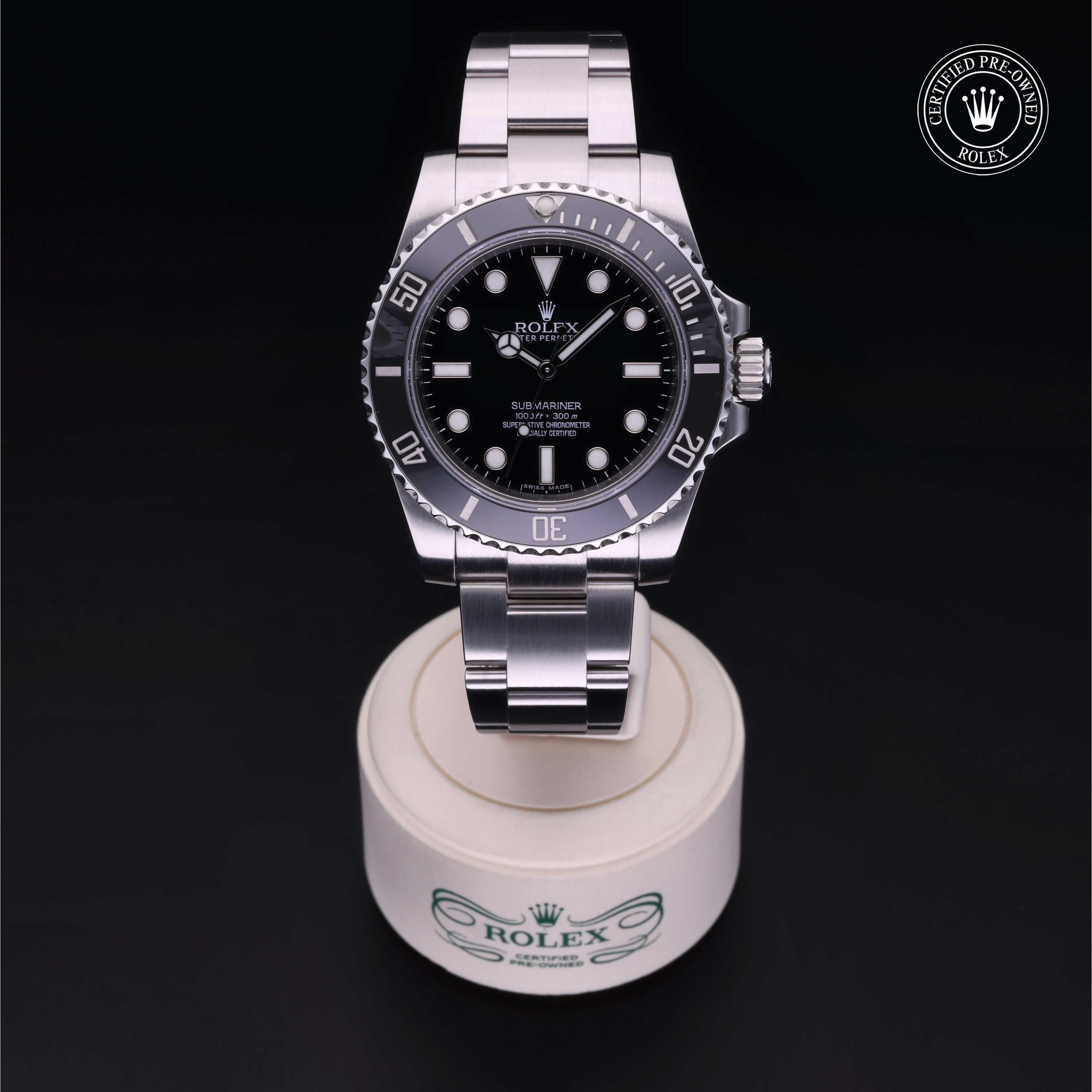 Rolex Certified Pre-owned Submariner M114060-0002 front on black background
