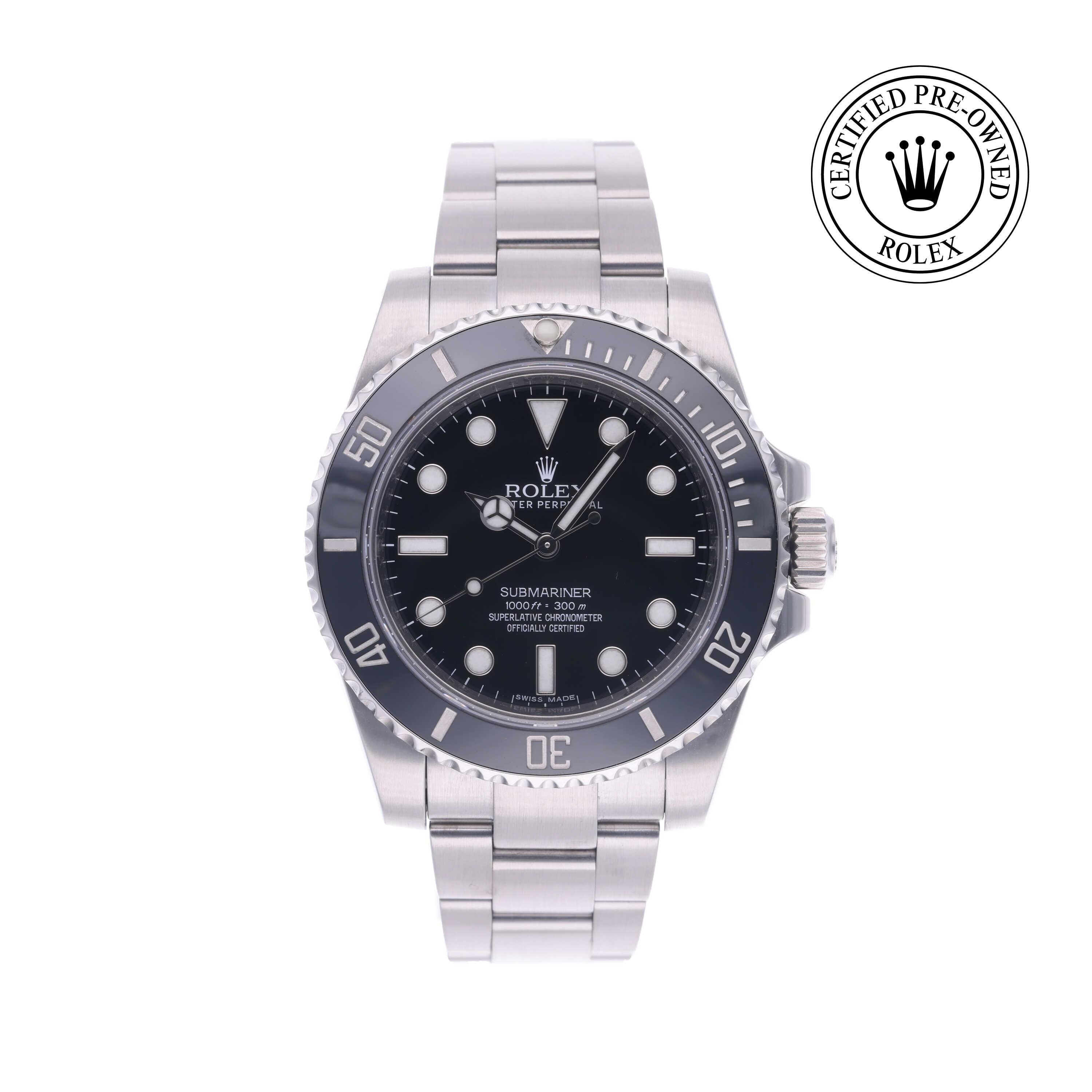 Rolex Certified Pre-owned Submariner M114060-0002 front on white background