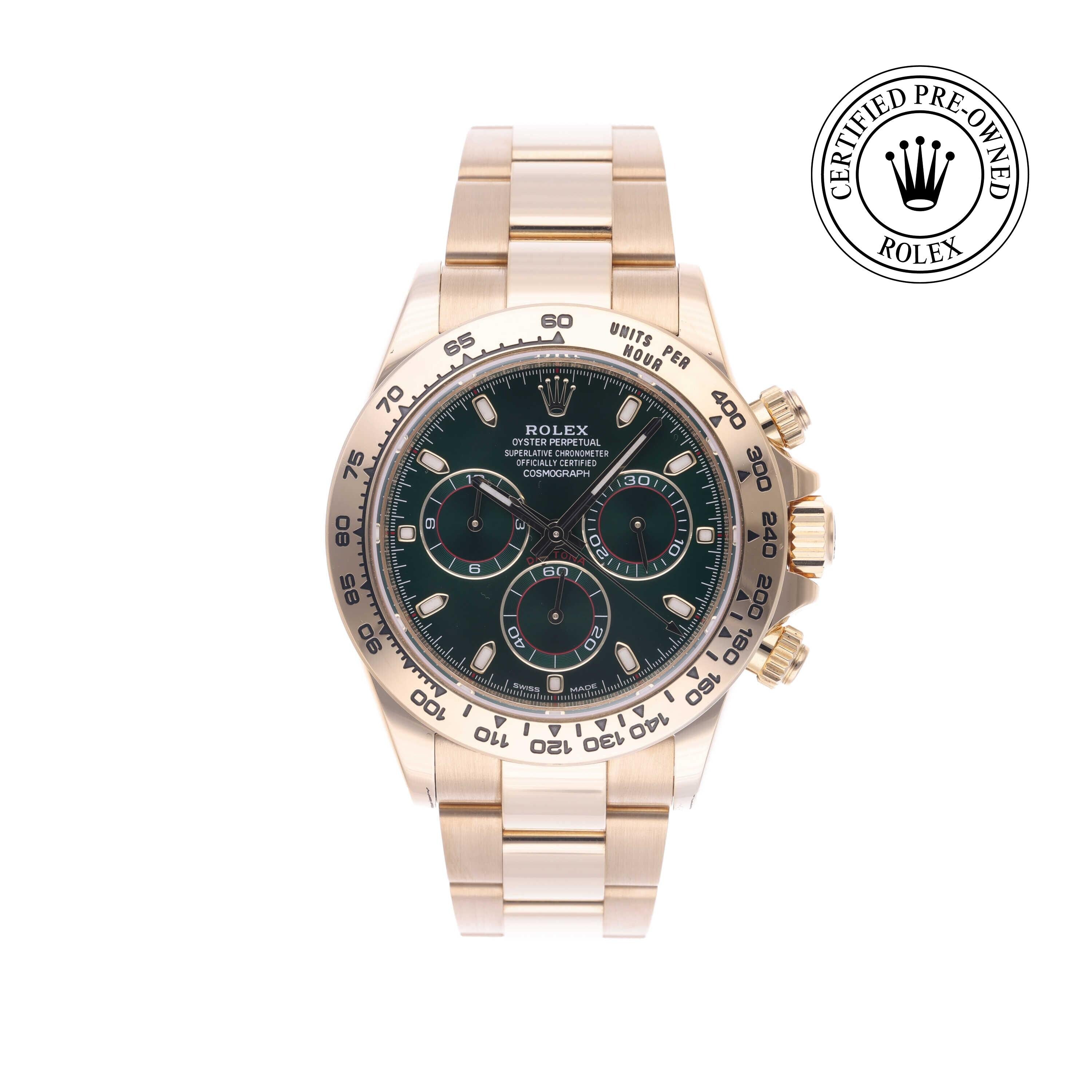 Rolex Certified Pre-owned Daytona M116508-0013 front on white background