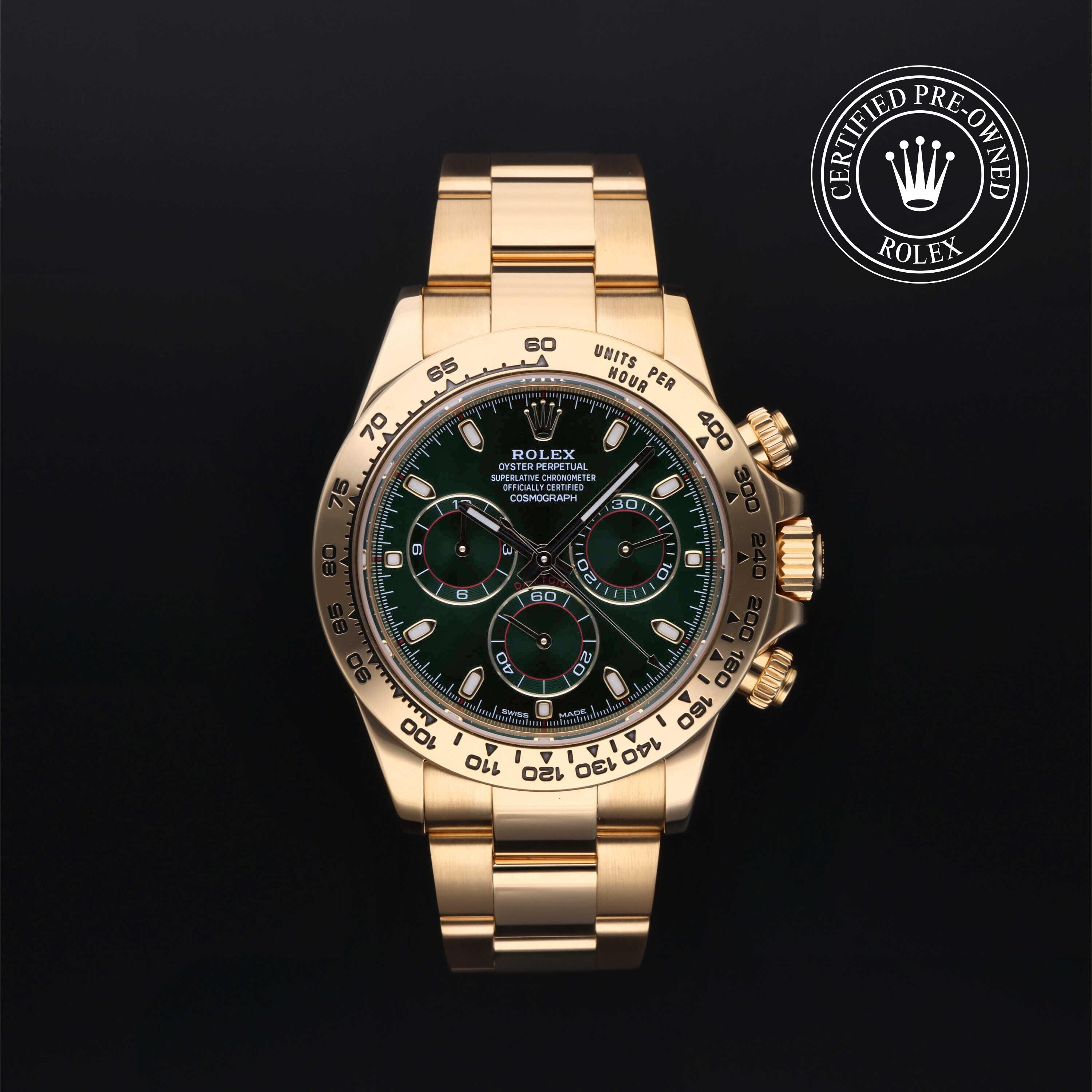 Rolex Certified Pre-owned Daytona M116508-0013 front on black background