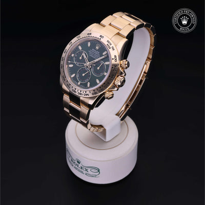 Rolex Certified Pre-owned Daytona M116508-0013 front on black background