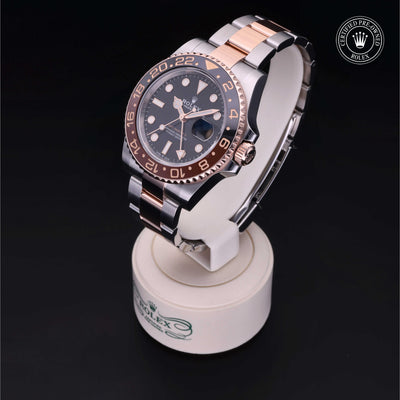 Rolex Certified Pre-owned GMT M126711CHNR-0002 front on black background