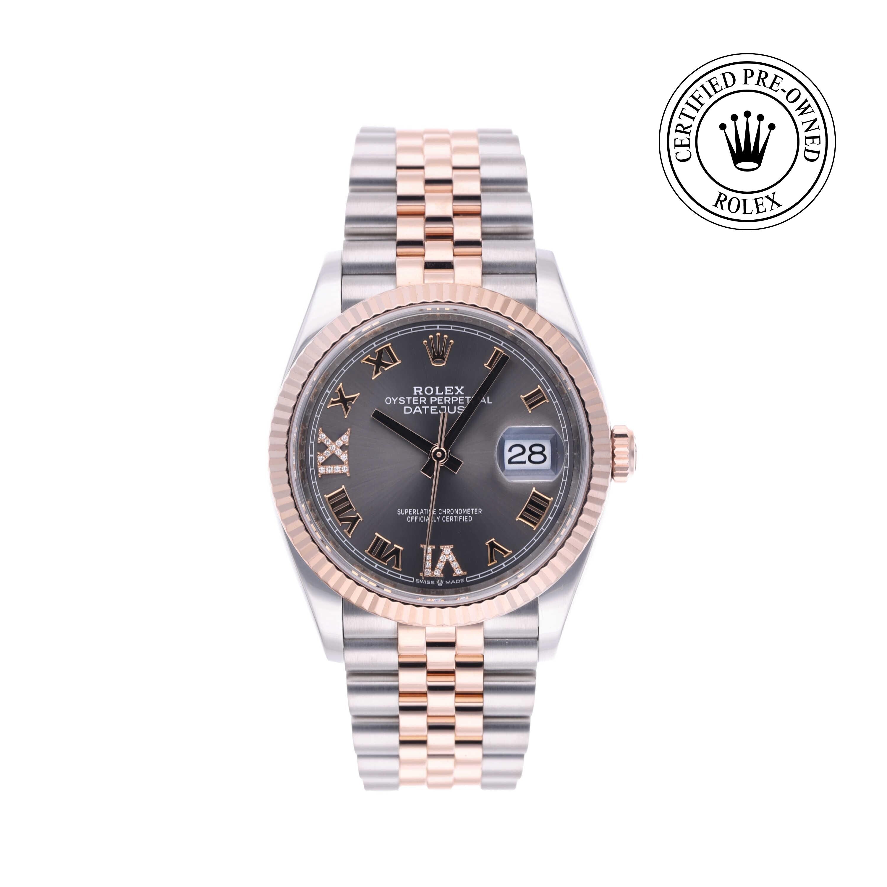 Rolex Certified Pre-owned Datejust M126231-0023 front on white background