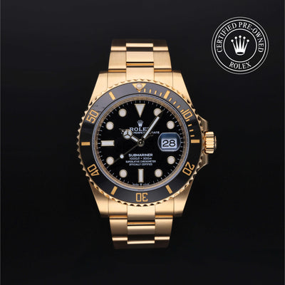 Rolex Certified Pre-owned Submariner M126618LN-0002 front on black background